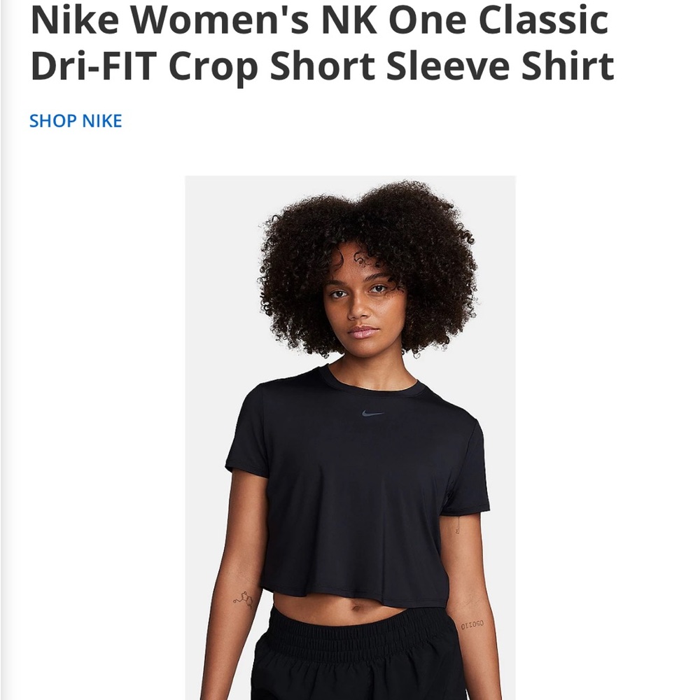 Nike Women's Black Dri-FIT Crop Top